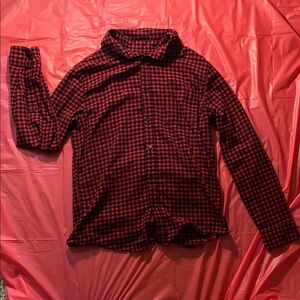 Goodfellow & Co Red and Black Plaid Casual Button Down Shirt